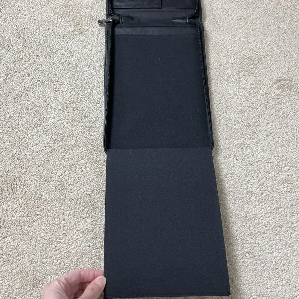 Leather Notebook Portfolio‎ Organizer with Zipper, Calculator, Rollerball Pen